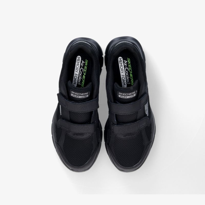 Bequeme, elegante schwarze Sneakers mit Klettverschluss und gepolsterter Innensohle