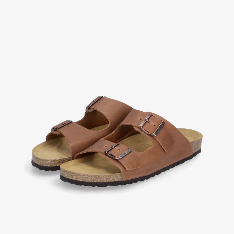 Bequeme braune Sandalen mit ergonomischem Fußbett und verstellbaren Schnallen für den perfekten Sitz