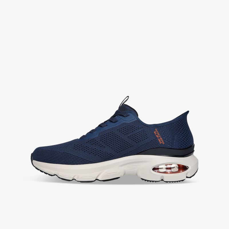 Moderner, leichter Sportschuh in Blau mit gepolsterter, stoßdämpfender weißer Sohle und atmungsaktivem Material