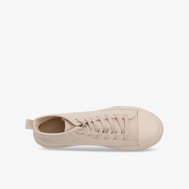 Beige Sneaker mit klassischem Design und bequemer Passform, ideal für vielseitige Outfits.