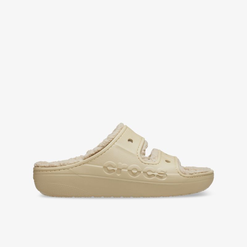 Bequeme, leichte beige Crocs Pantolette mit flexibler, rutschfester Sohle für entspannten Tragekomfort