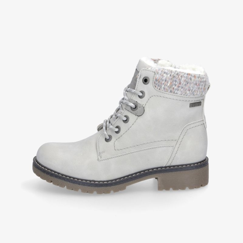 Wasserdichter Winterstiefel mit warmem Innenfutter und robuster rutschfester Sohle in seitlicher Ansicht