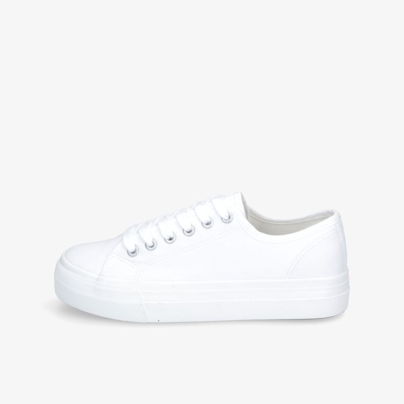 Klassischer weißer Sneaker mit schlichter Silhouette und bequemer Passform für vielseitigen Einsatz.