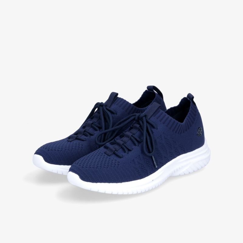 Leichter blauer Sneaker mit weißer Sohle, ideal für Komfort und Sportlichkeit.