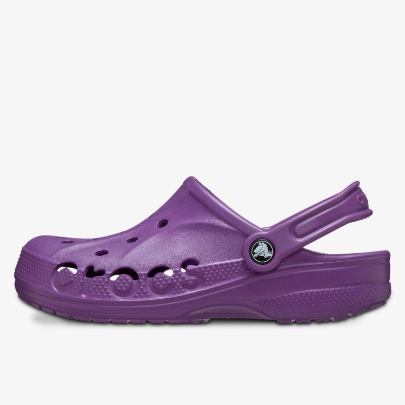 Lila Clog mit verstellbarem Fersenriemen und Belüftungslöchern, bequem und leicht