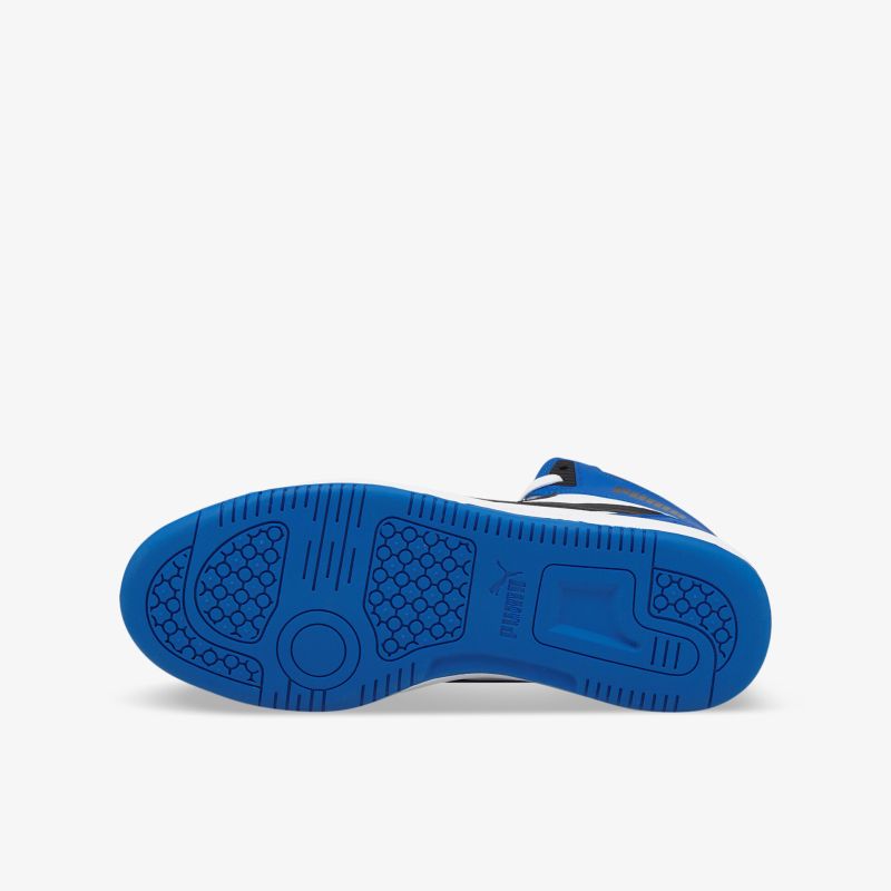 Rutschfeste blaue Schuhsohle mit strapazierfähigem und griffigem Profil für optimalen Halt und Komfort.