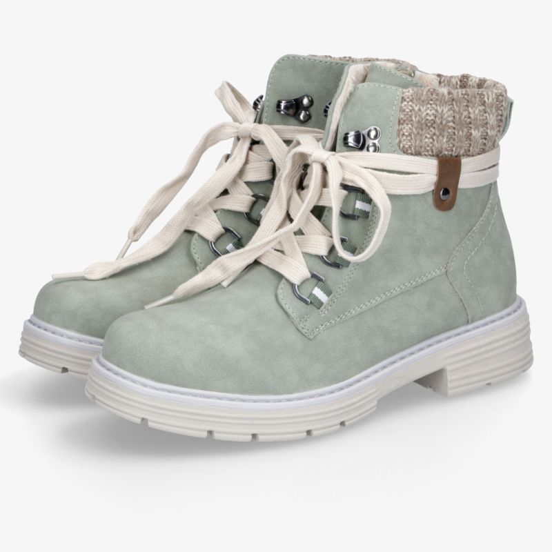Leichte graue Winterboots mit gepolstertem Schaft, robuster Sohle und bequemen Schnürsenkeln, Paaransicht