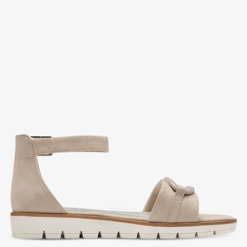Beiger Sandalen-Schuh mit verstellbarem Riemen und gepolsterter Sohle für optimalen Tragekomfort