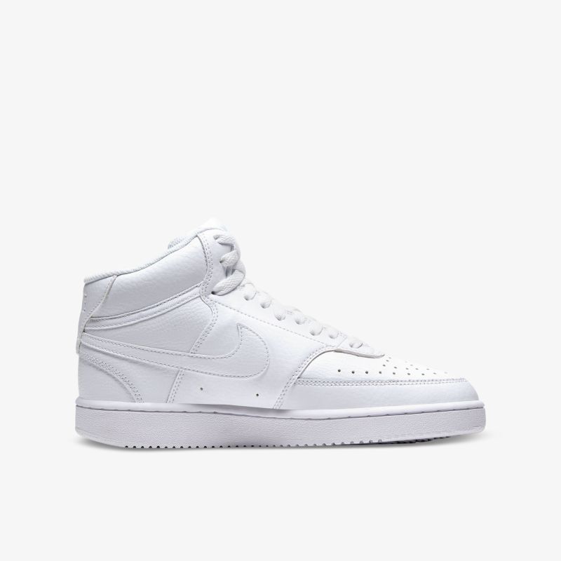 Moderner weißer Ledersneaker mit hoher Knöchelunterstützung und klassischem Design. Perfekt für jeden Anlass.