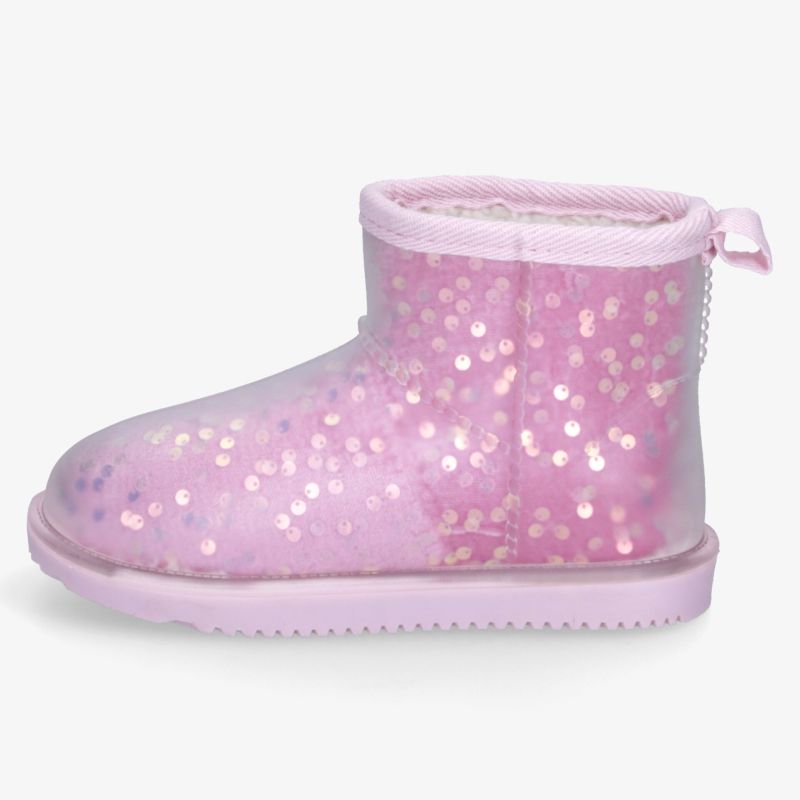 Bequemer rosa Glitzer-Stiefel mit weichem Material, warm und rutschfester Sohle, leichte Ausführung