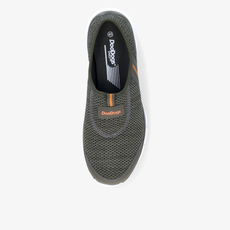 Bequemer grauer Slipper aus atmungsaktivem Mesh mit stoßdämpfender und rutschfester Sohle, elastischer Einstieg