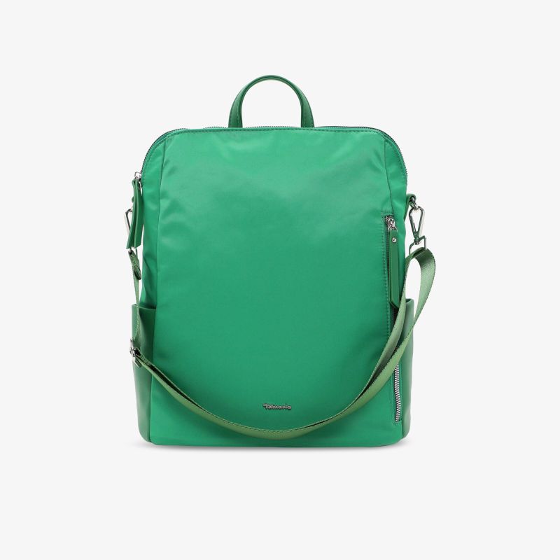 Stilvolle grüne Tasche mit Rucksackfunktion und verstellbarem Schultergurt für vielseitigen Einsatz.