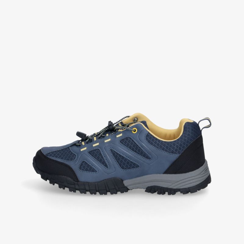 Robuster Wanderschuh in Blau und Schwarz mit rutschfester Sohle und komfortablem Sitz, langlebig und leicht