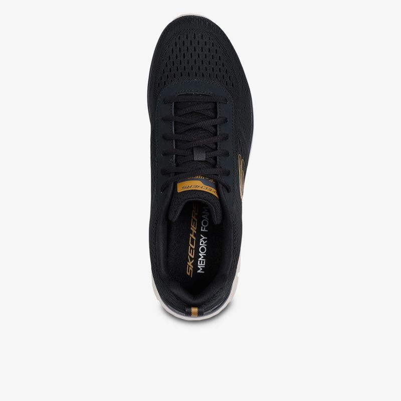 Leichter und atmungsaktiver Sportschuh mit flexiblem Komfort und gepolstertem Einstieg in schwarzer Farbe