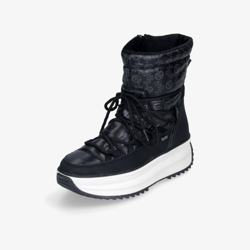 Moderner Winterstiefel in Schwarz mit rutschfester Sohle und Schnürung für optimalen Komfort und stilvolles Aussehen.