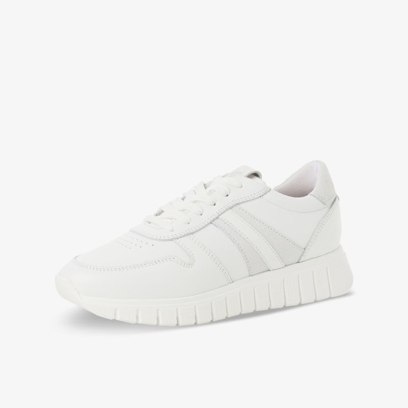 Moderner weißer Sneaker mit bequemer Passform und flexibler, leichter Sohle für sportlichen Komfort