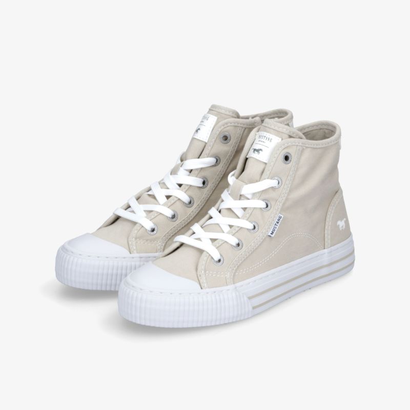 leichter bequemer Canvas Sneaker mit strapazierfähiger weißer Gummisohle und klassischem High-Top Design