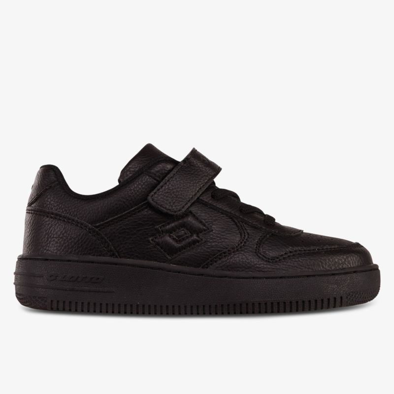 Bequemer schwarzer Sneaker mit robustem Material und praktischem Klettverschluss, rutschfeste Sohle für sicheren Halt