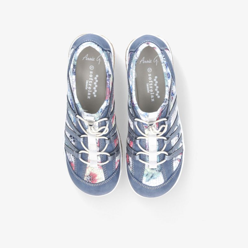 Sportliche blaue Sneaker mit flexibler Schnürung und rutschfester Sohle, leicht und komfortabel