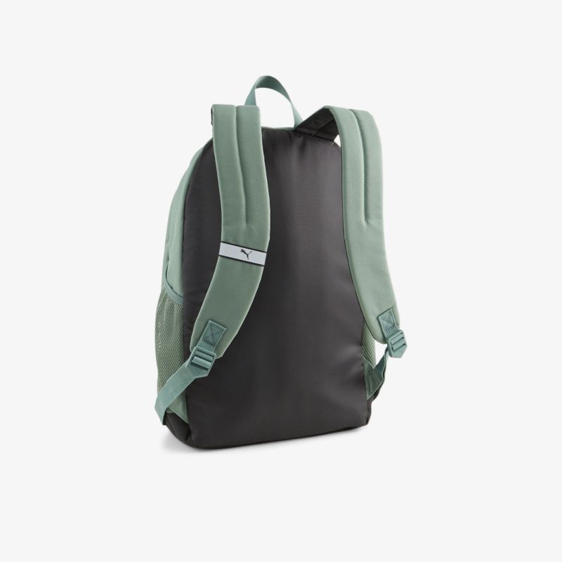 Moderner Rucksack mit gepolsterten, grünen Trägern und geräumigem Innenraum, perfekt für den täglichen Gebrauch.