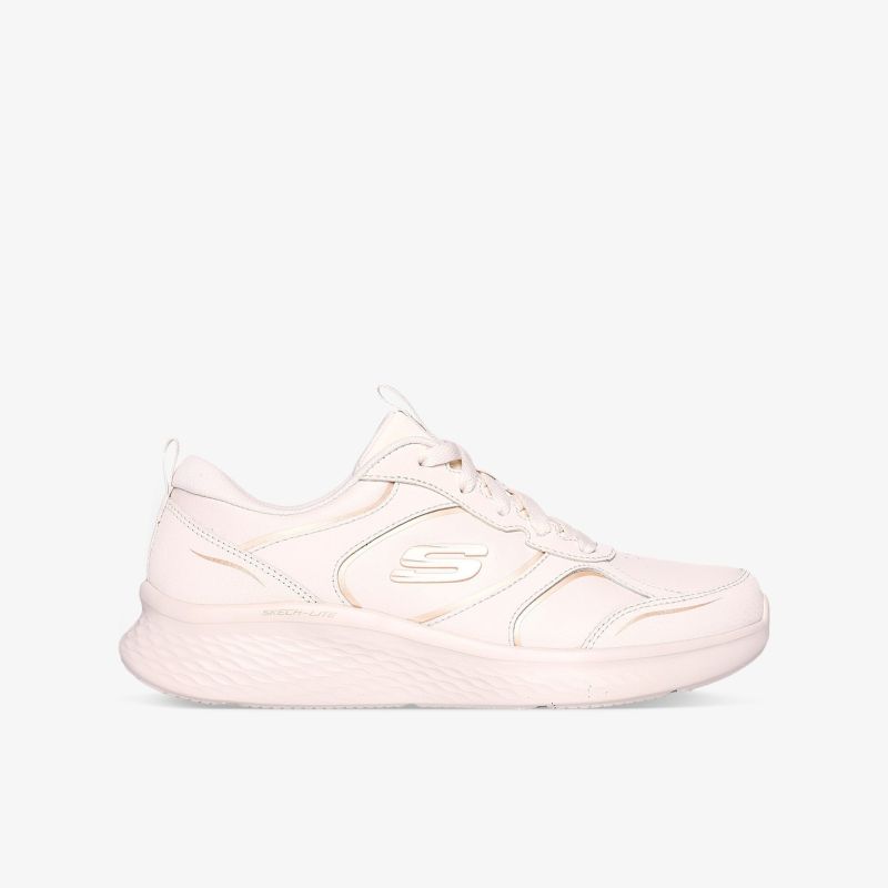 Beiger leichter Sneaker in klarer Seitenansicht mit sportlichem Design und flexiblem Tragekomfort