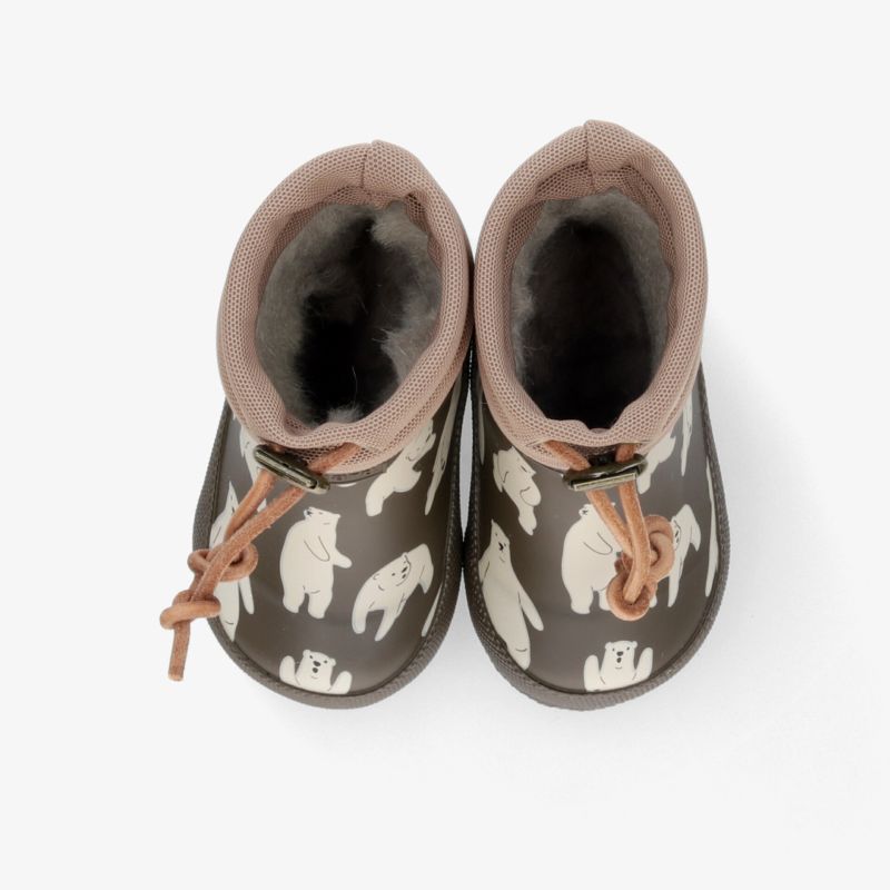 Weiche Babyschuhe mit warmem Futter und rutschfester Sohle, buntes Karibu-Muster, komfortabel und gemütlich