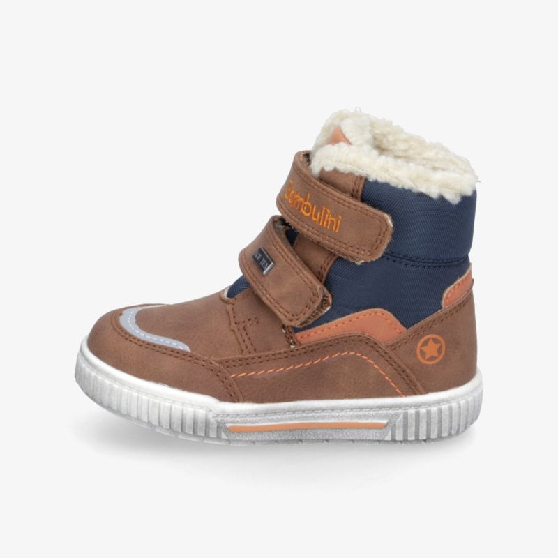 Robuster, warmer Schuh mit zwei Klettverschlüssen und rutschfester Sohle für sicheren Halt im Winter