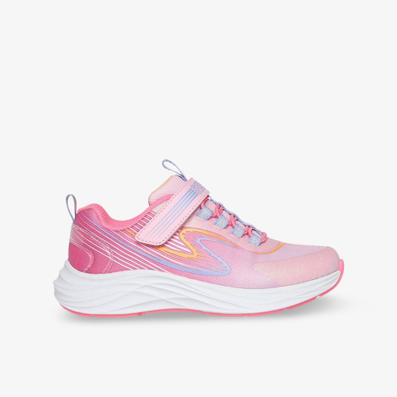 Leichter, atmungsaktiver Sportschuh in Pink mit flexiblem Design und bequemem Verschlusssystem, seitliche Ansicht