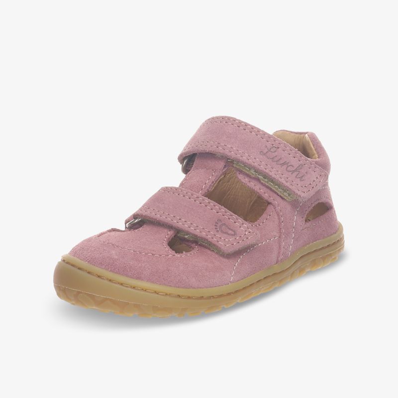 Komfortabler rosa Schuh mit praktischem Velcro-Verschluss und rutschfester Gummisohle für lässigen Stil.