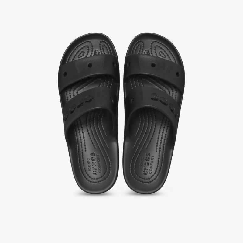 Bequeme schwarze Badelatschen aus flexiblem, rutschfestem Material für sicheren Halt und angenehmes Tragegefühl