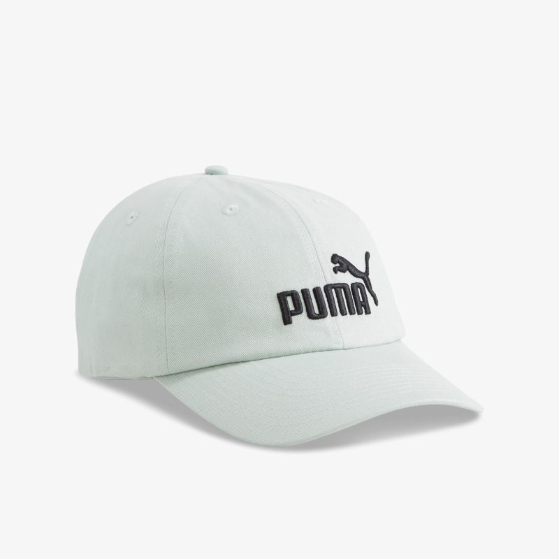 Weiße Puma Basecap mit schwarzem Logo, leichte und bequeme Sportmütze mit verstellbarem Riemen