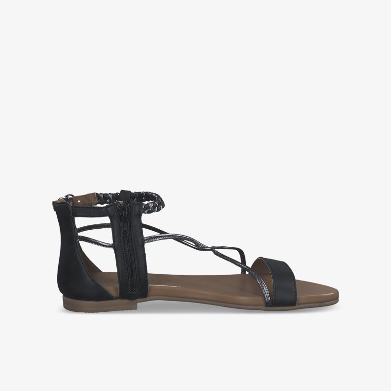 Modische schwarze Sandale mit Riemchen für optimalen Komfort und eleganten Sommerlook
