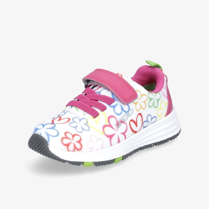 Bunter Sneaker mit Blumenmuster und praktischem Klettverschluss für optimalen Tragekomfort und festen Halt.
