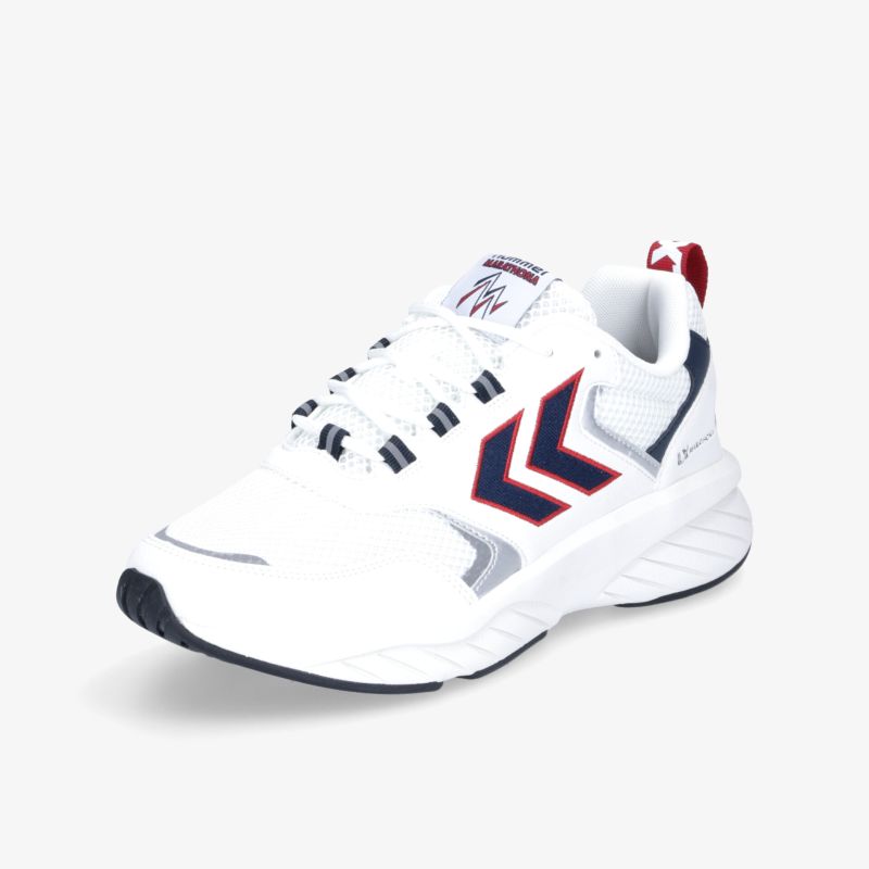 Moderner weißer Sneaker mit markantem Streifendesign und komfortabler Sohle für optimalen Tragekomfort.