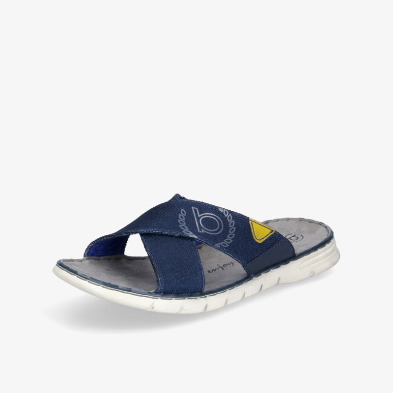 Bequeme blaue Sandale mit rutschfester Sohle und stilvollem Design für perfekten Sommerkomfort.