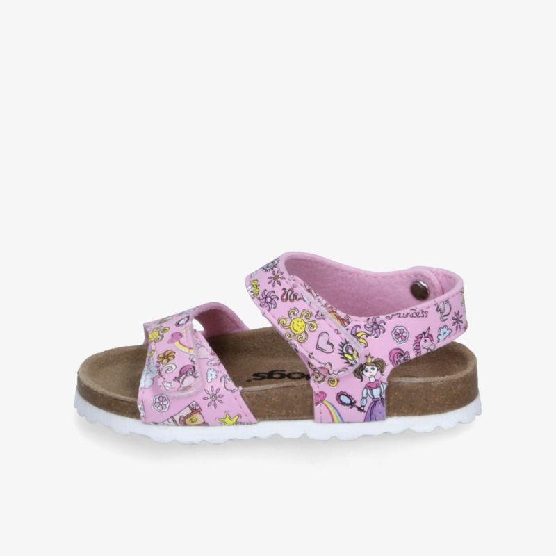 Leichte rosa Sandale mit verstellbaren Klettverschlüssen und weicher Innensohle, ideal für sommerlichen Komfort