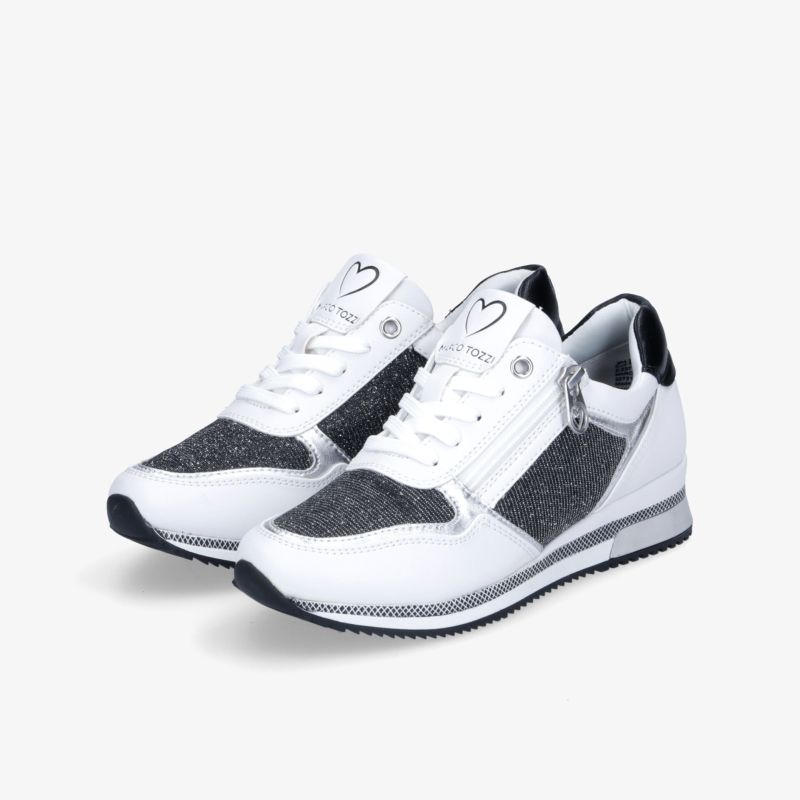 Stilvolle weiße und schwarze Sneaker mit sportlichem Design und komfortabler Passform