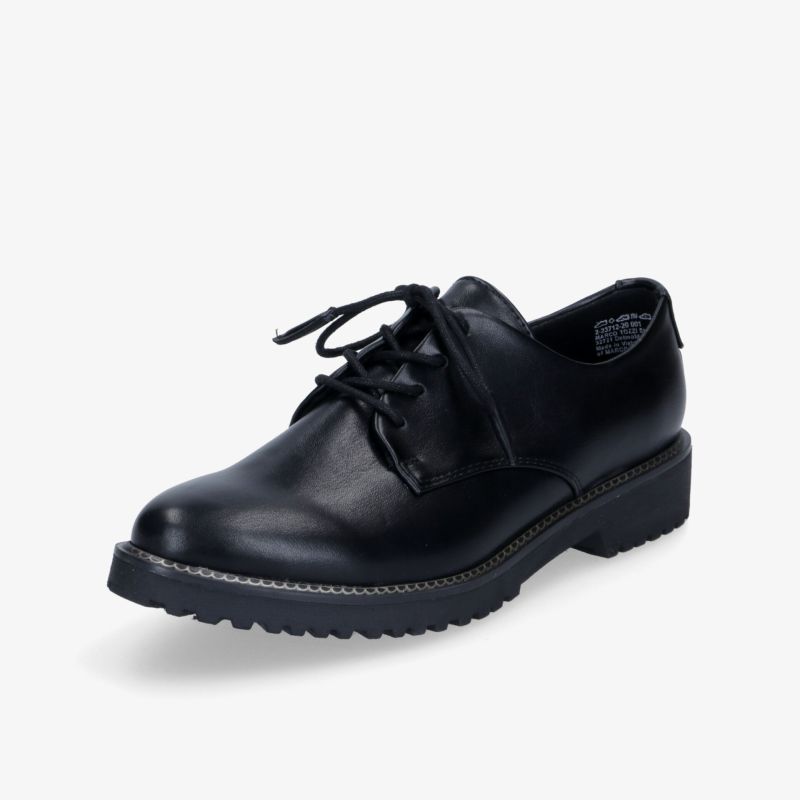 Eleganter schwarzer Schnürschuh mit komfortabler Passform und robuster Sohle für den Alltag.