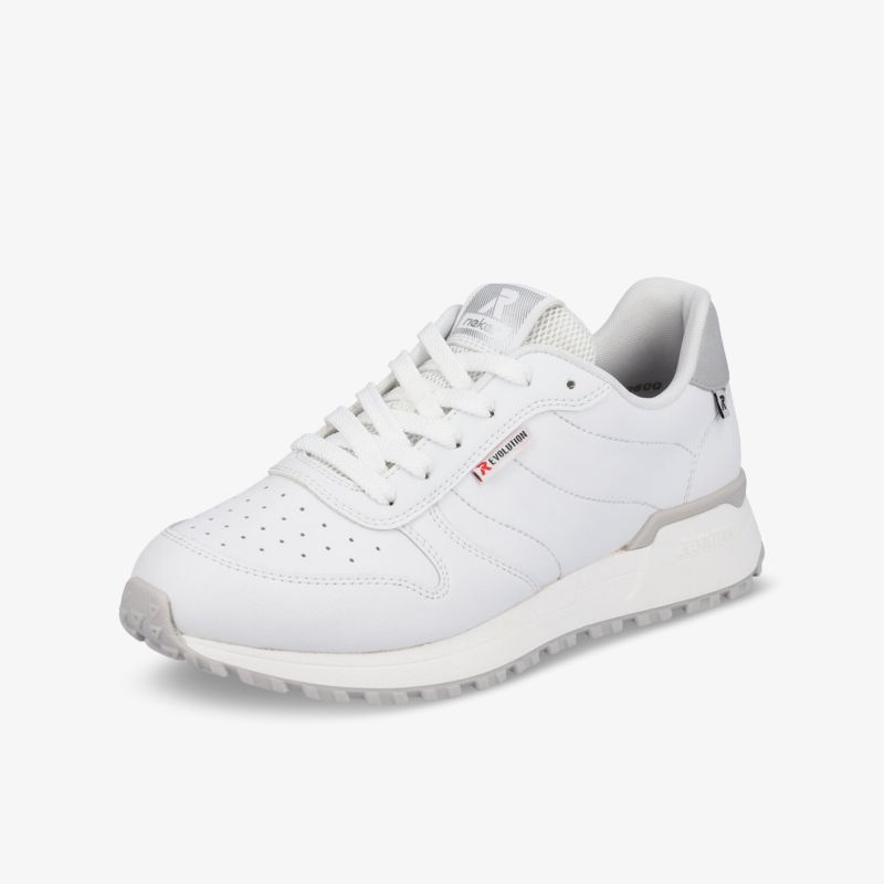 Moderner weißer Sneaker mit sportlichem Design und rutschfester Sohle für optimalen Komfort.