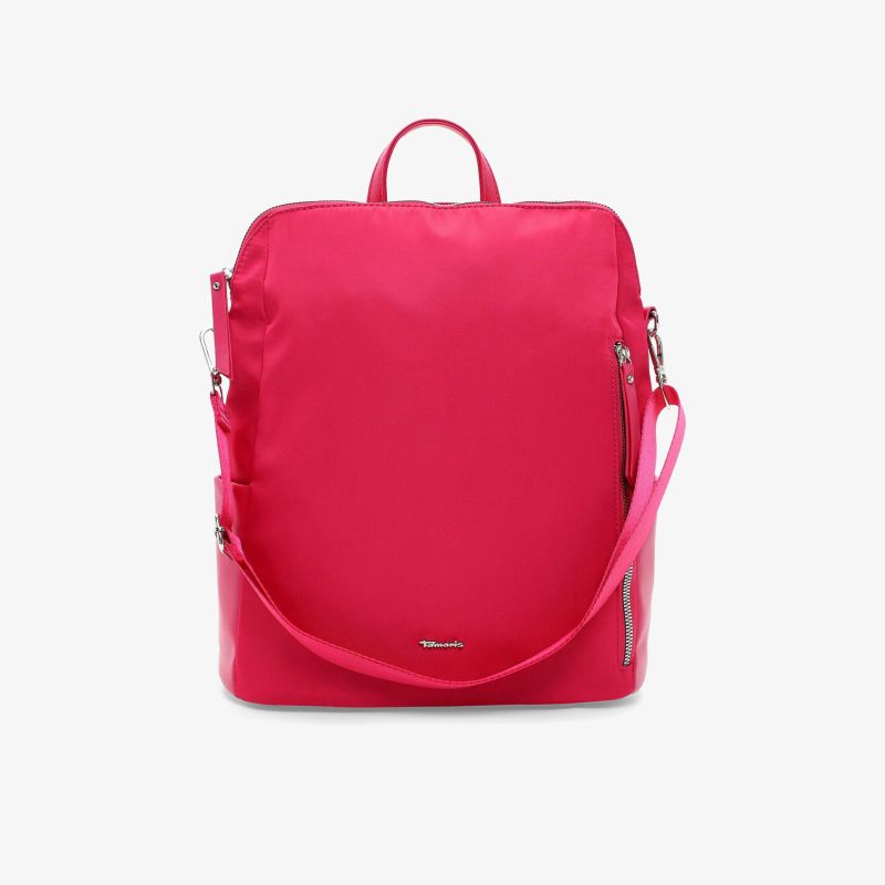 Stilvoller pinker Rucksack mit abnehmbaren Trageriemen und robustem Design, ideal für den Alltag.