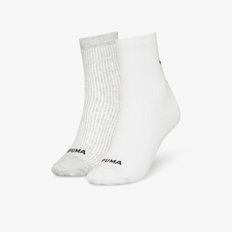 Weißes und graues Puma-Sockenpaar aus weichem, elastischem Material für hohen Tragekomfort