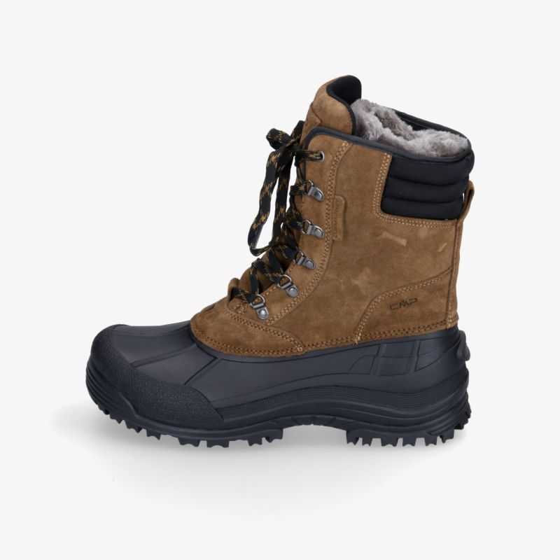 Robuster Winterstiefel mit Fellfutter, ideal für Outdoor-Aktivitäten bei kaltem Wetter.