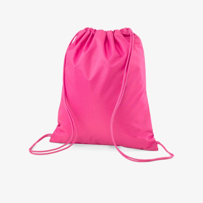 Praktischer rosa Turnbeutel mit Kordelzug, ideal für Sport und Freizeit. Leichtes und strapazierfähiges Material.