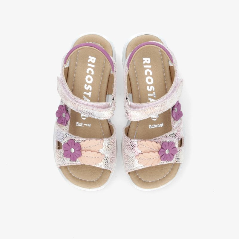 Modische Sandalen mit Klettverschluss und floralem Design für komfortablen Tragekomfort.