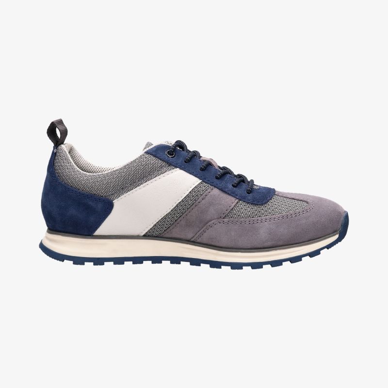 Moderner Sneaker mit blau-grauem Design, ideal für Alltag und Sport. Hoher Tragekomfort und stilvolles Aussehen.