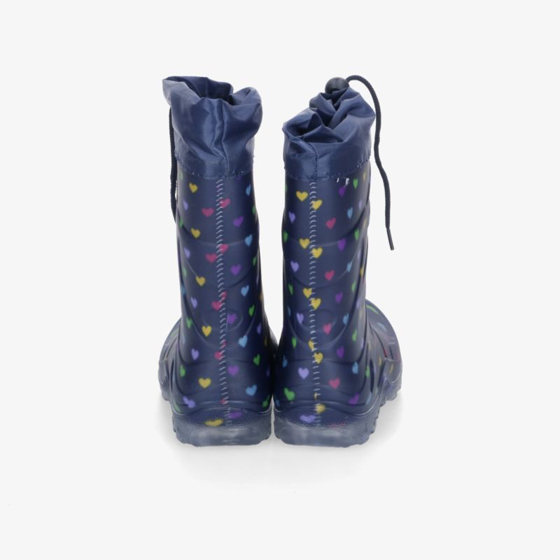 Wasserdichte Regenstiefel mit buntem Herzmuster und hohem Schaft, rutschfeste Sohle für sicheren Halt