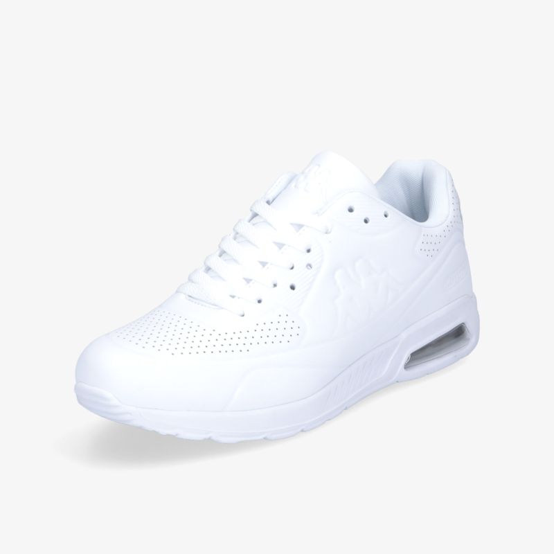 Moderner weißer Sneaker mit atmungsaktivem Obermaterial und rutschfester Sohle für optimalen Komfort.