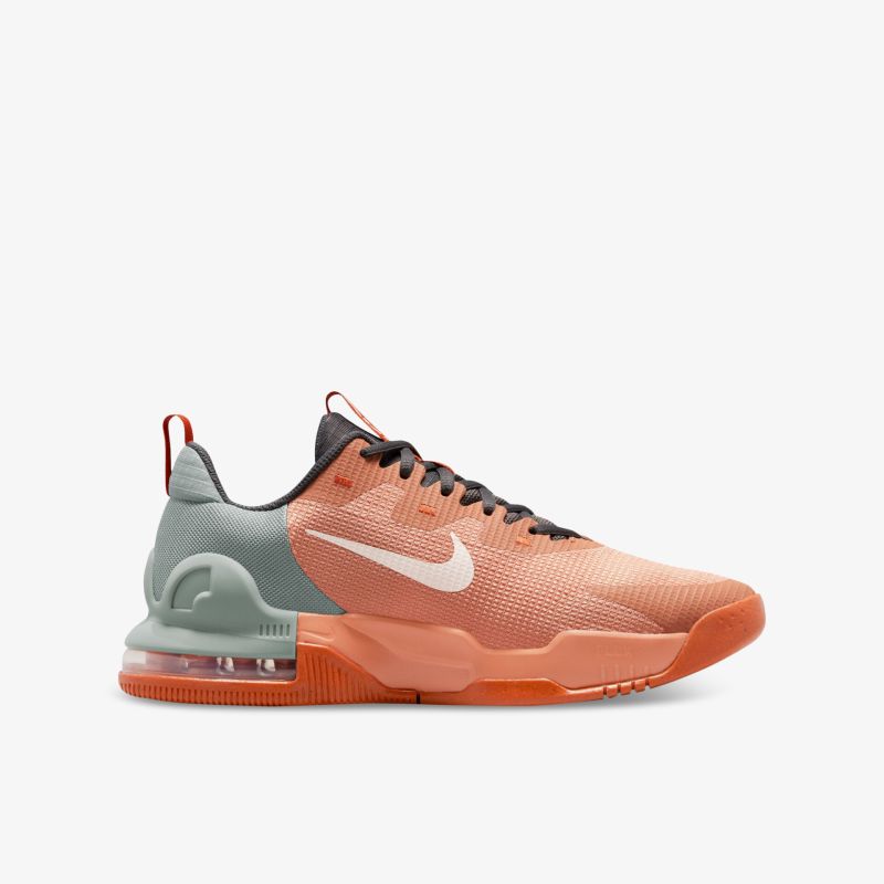 Moderner, sportlicher Schuh mit hervorragender Dämpfung und stylischem Design in Orange und Grau.