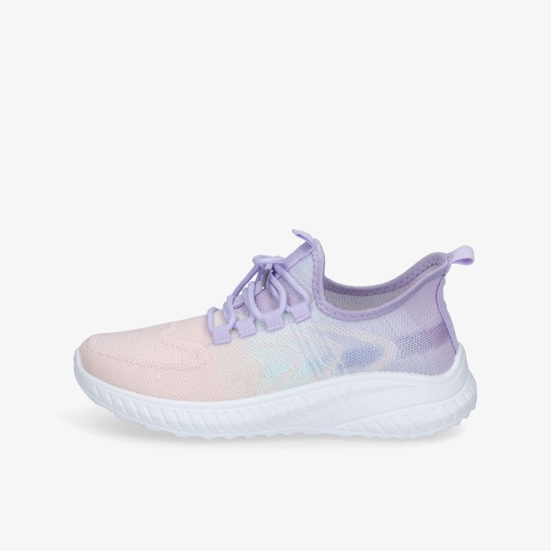 Leichter lila Sneaker mit atmungsaktivem Material, flexiblem Design und komfortabler, gedämpfter Sohle seitlich dargestellt