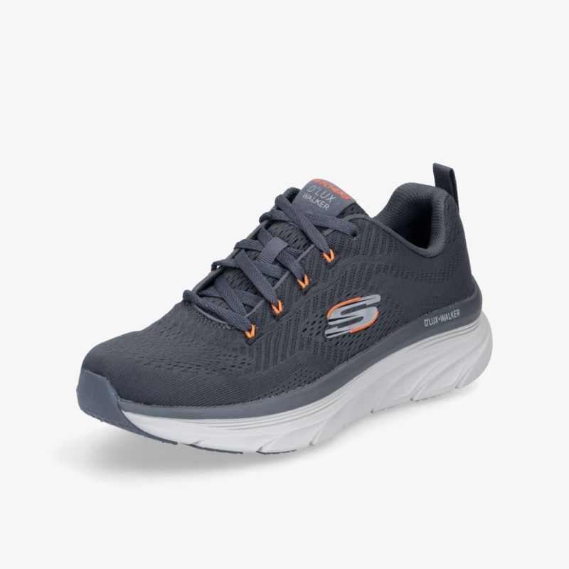 Sportlicher grauer Schuh mit atmungsaktivem Material, leichter Sohle und gepolstertem Einstieg für optimalen Komfort